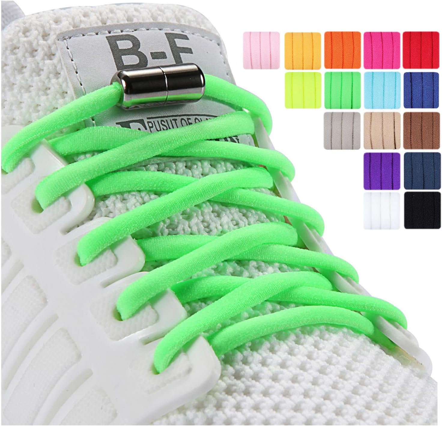 Olukssck [2 Pairs] No Tie Elastic Shoelaces - Tieless Shoe Laces